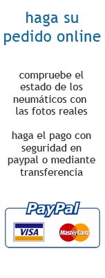 haga su pedido online, compruebe el estado de los neumaticos con fotos reales, haga el pago con seguridad en paypal o mediante transferencia